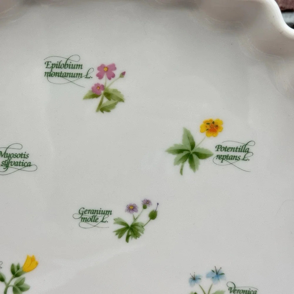 Anchor Ovenware Ceramic Quiche Pie Tart Floret Dish Pan Vtg Botanical Cottage